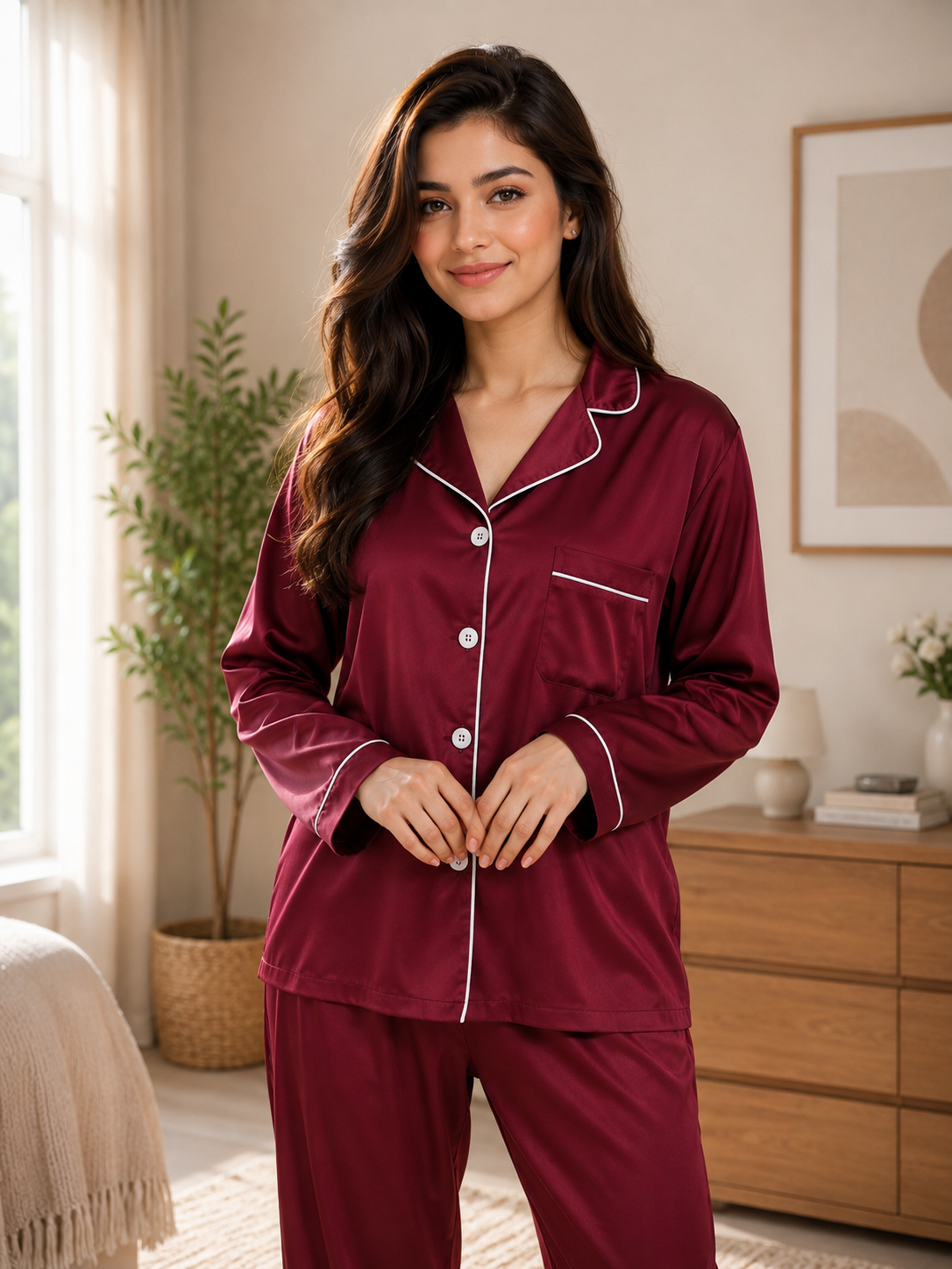 Women's Premium Satin Pajama Set