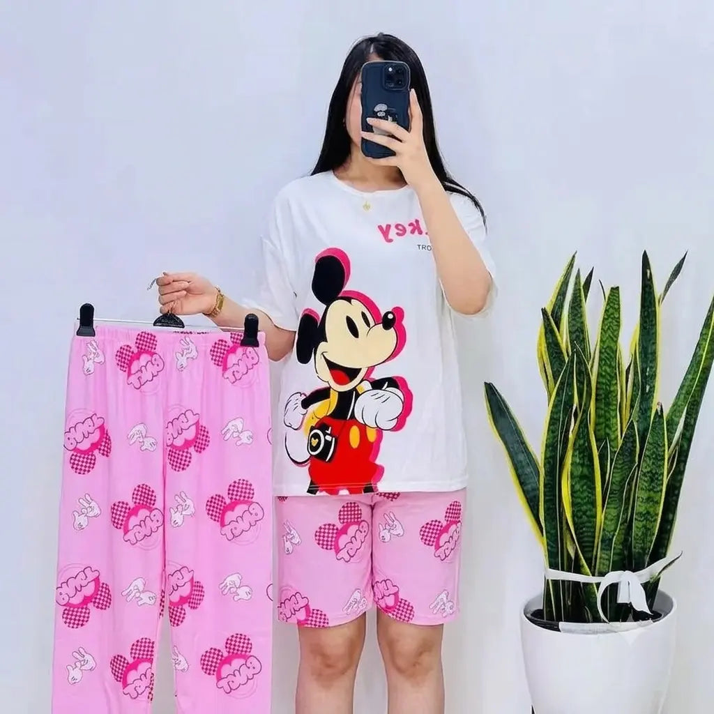 Women's 3 Piece Mickey Baby Nightwear