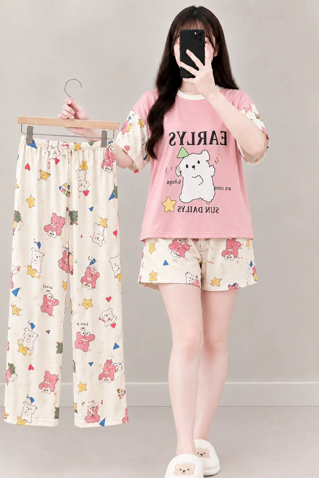 3 Piece Doodle Cartoon Imported Nightwear Set