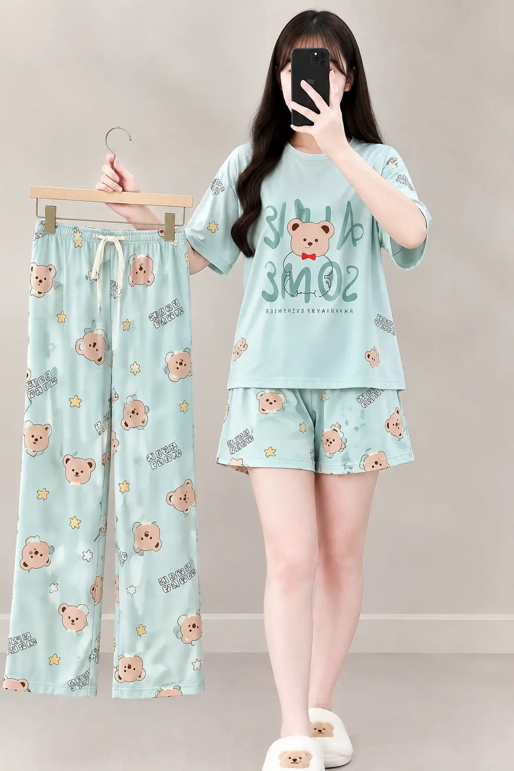 3 Piece Dreamy Teddy Bear Imported Nightwear Set