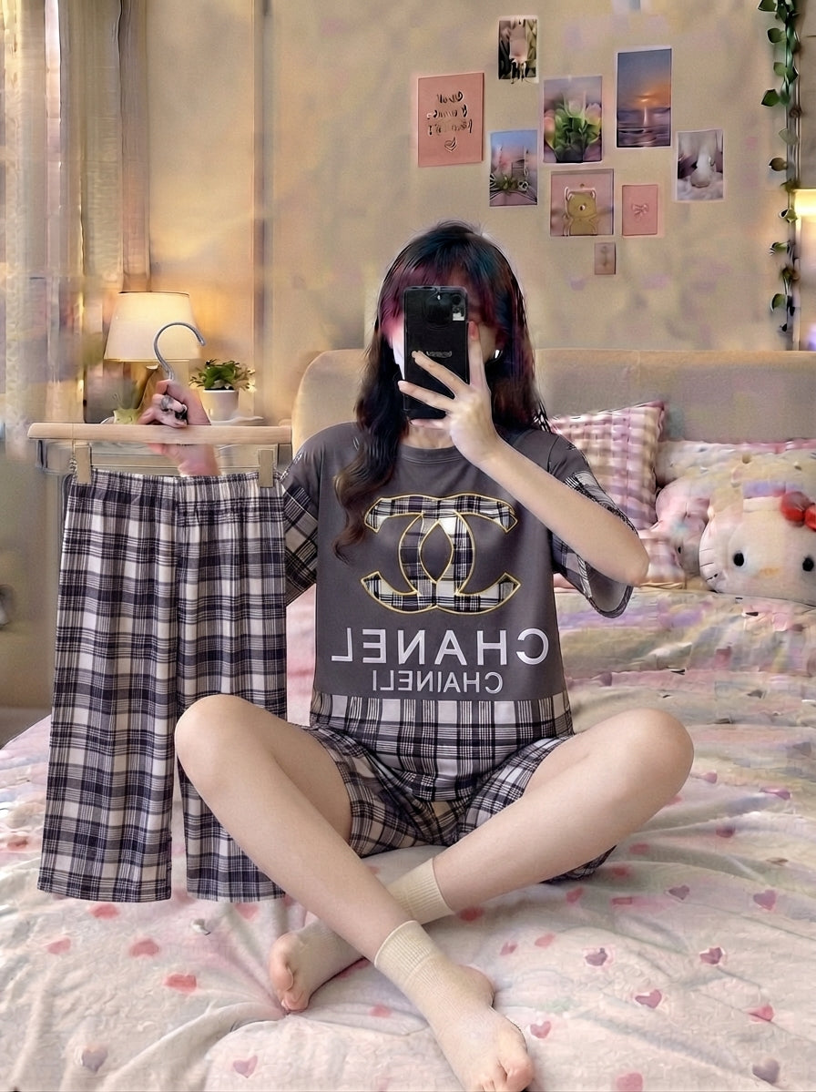 3 Piece Printed Imported Nightwear Set