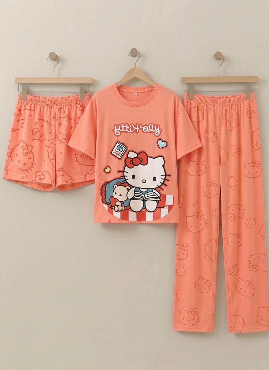 3 Piece Hello Kitty Imported Nightwear Set