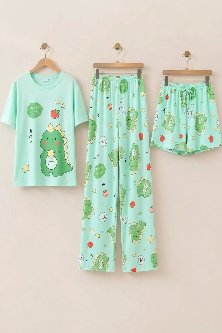 3 Piece Little Dino Imported Nightwear Set