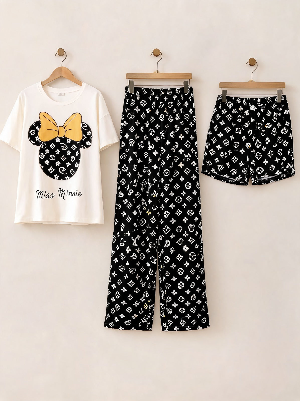 3 Piece Miss Mickey Imported Nightwear Set
