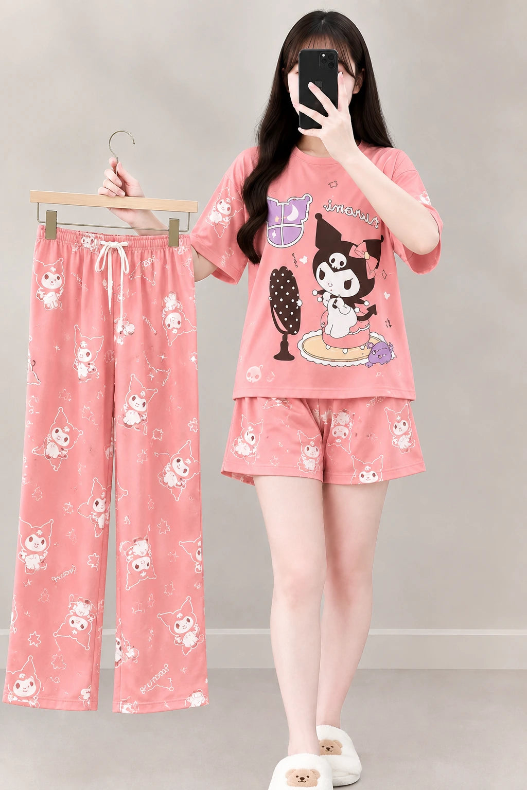3 Piece Pink Kuromi Imported Nightwear Set