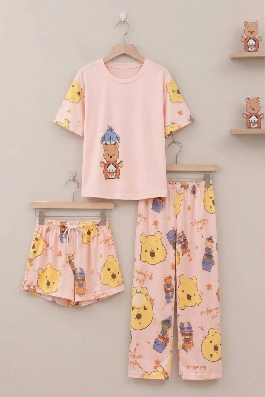 3 Piece Pooh Bear Imported Nightwear Set