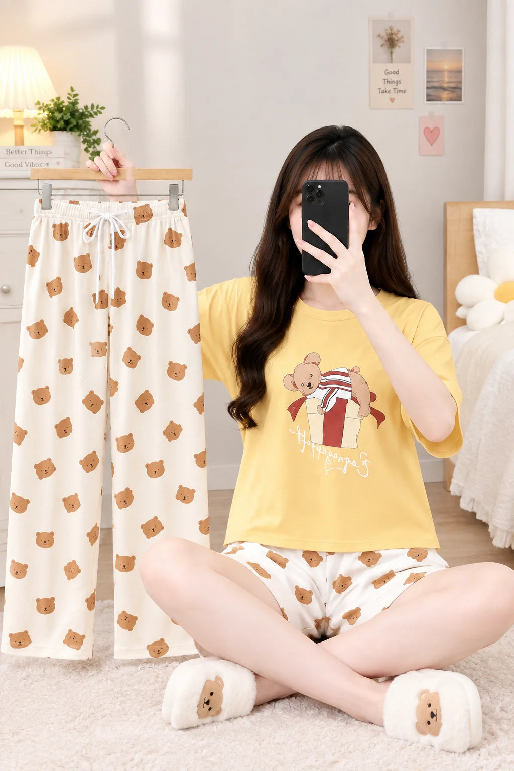 3 Piece Teddy Bear Gift Box Imported Nightwear Set
