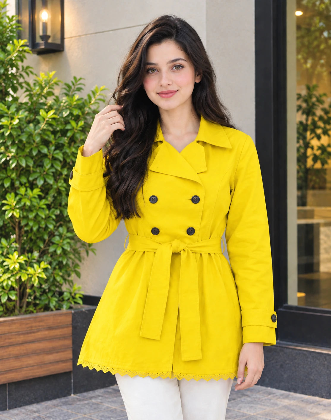 Women's Premium Trench Fleece Coat