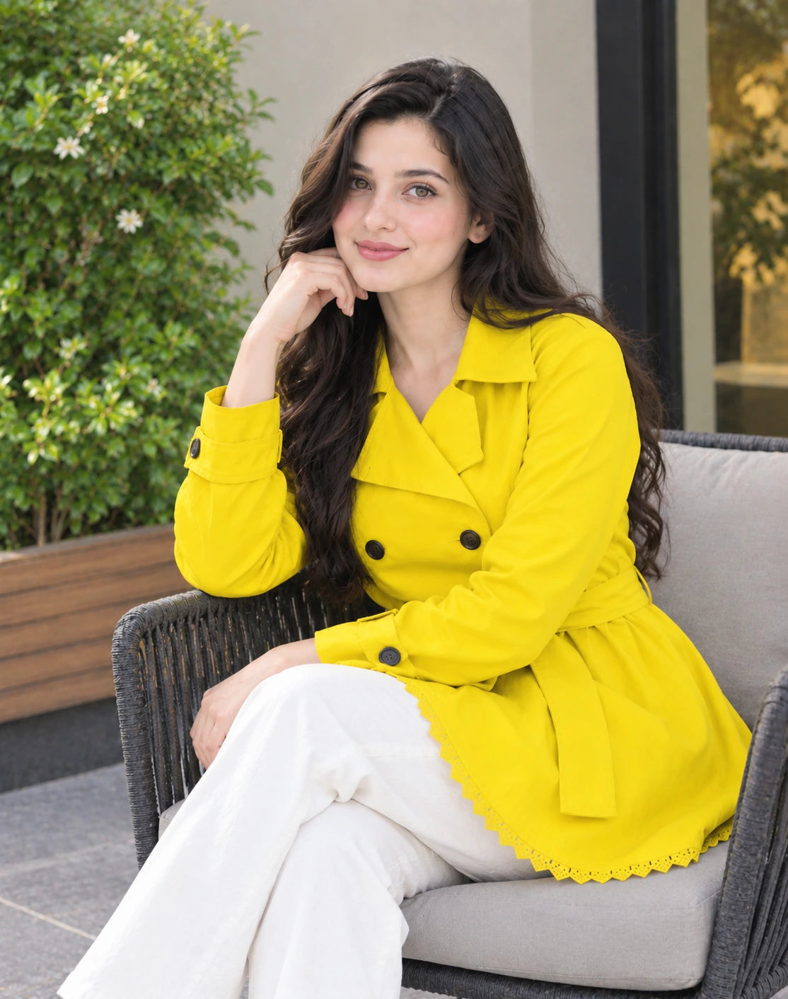 Women's Premium Trench Fleece Coat