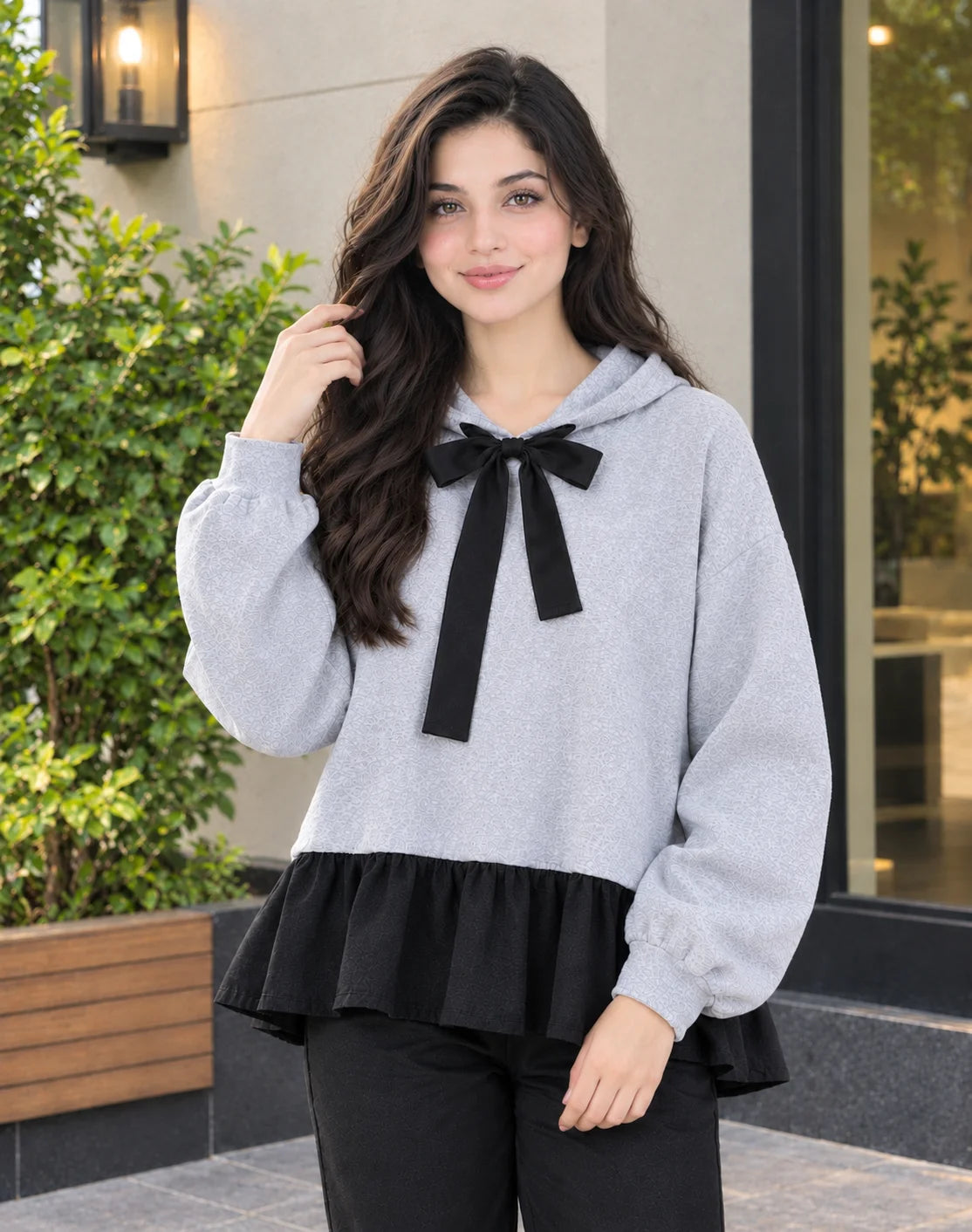 Women Frill Hoodie