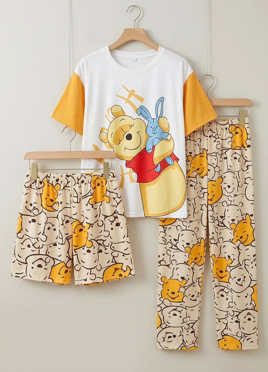 3 Piece Teddy Love Nightwear